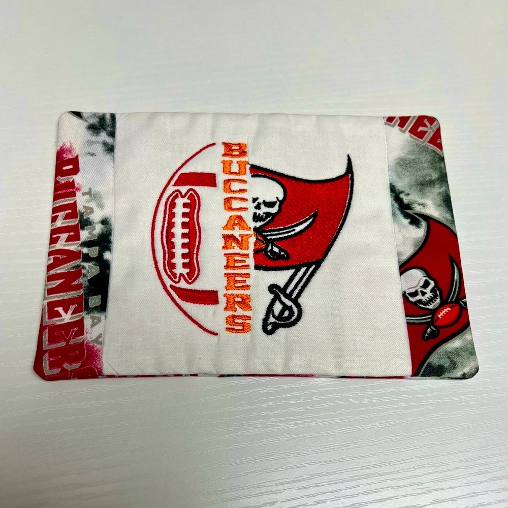 Hand Crafted Mug Rug Coaster Embroidered Cotton Fabric Padded Absorbs Liquid